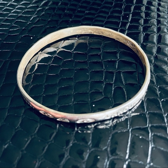 Vintage Taxco Mexico 925 Sterling Souvenir Bangle Bracelet Engraved Canc… - Picture 5 of 7